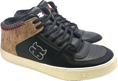 Ipath Reed Mid schwarz Kork Leder Skate Skateboard Herren Schuhe US8,5/UK7,5