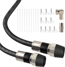 25ft RG6 Coaxial Cable, 75 Ohm TV Coax Cable with Weatherproof Rubber Boot, T...