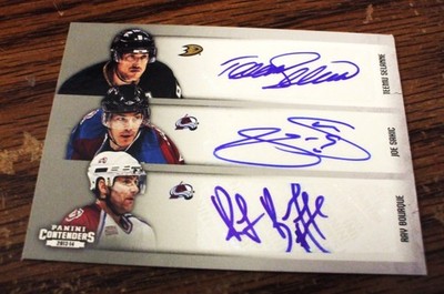 2013-14 CONTENDERS SELANNE/SAKIC/BOURQUE/OVECHKIN/ST LOUIS/WEBER  AUTO #C6-U1