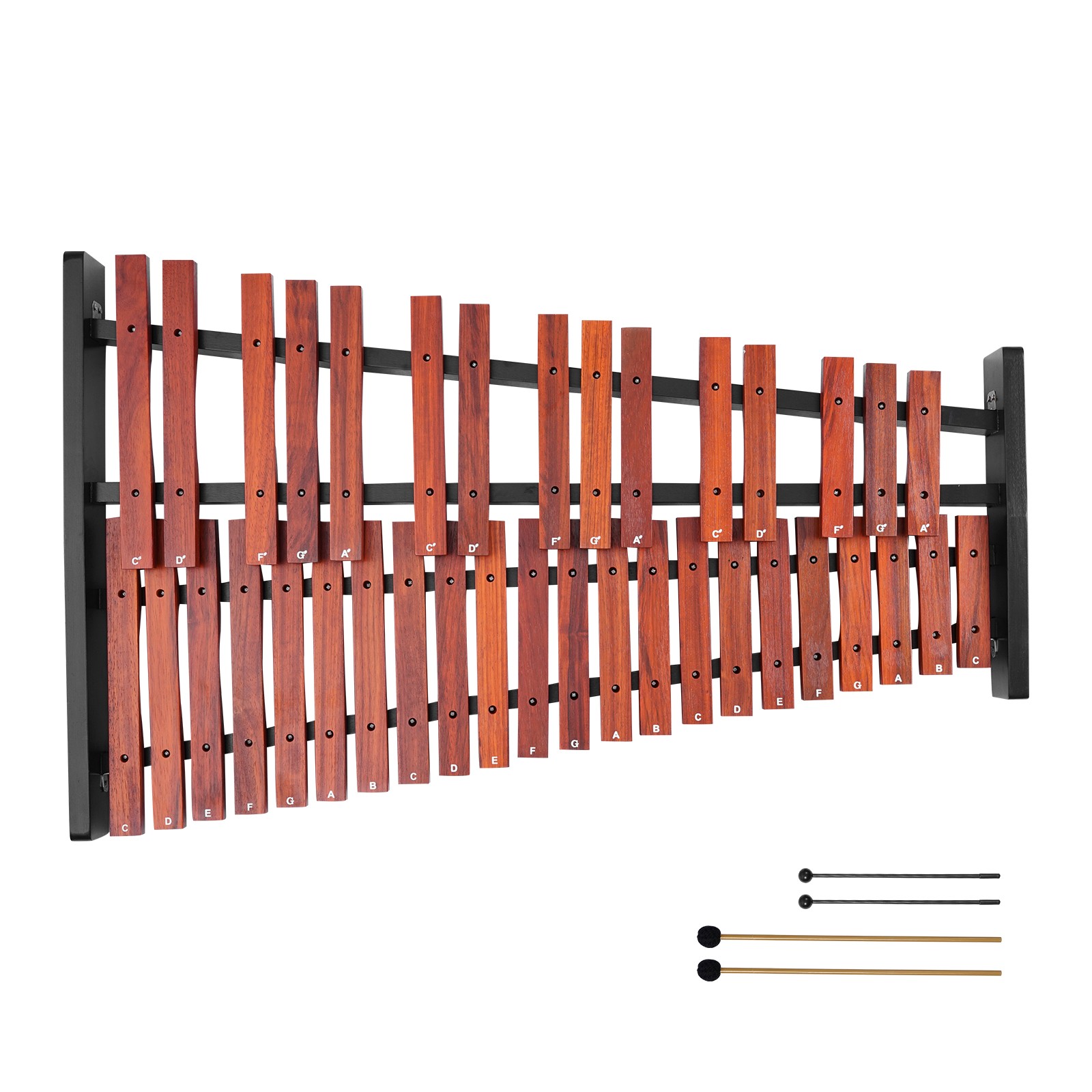 Uimoso 37-Note Glockenspiel Xylophone with Wooden Frame and Adjustable Stand
