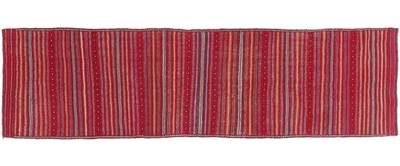Afghan Kelim Soumakh Ghalmuri Teppich 80x300 Handgewebt Läufer Rot Streifen b - Bild 1 von 4