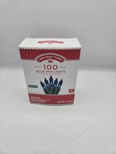 HOLIDAY TIME 100 CT BLUE MINI LIGHTS 23 FT STEADY/FLASHING  NEW IN BOX