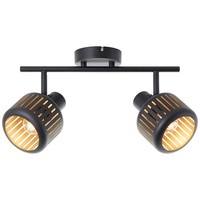 Brilliant Lampe Tyas Spotrohr 2Flg Schwarz Gold Aluminium/Kunststoff Schwarz 2X