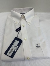 Stafford Travel White Long Sleeve Shirt NWT Size 17 Sleeves 34-35