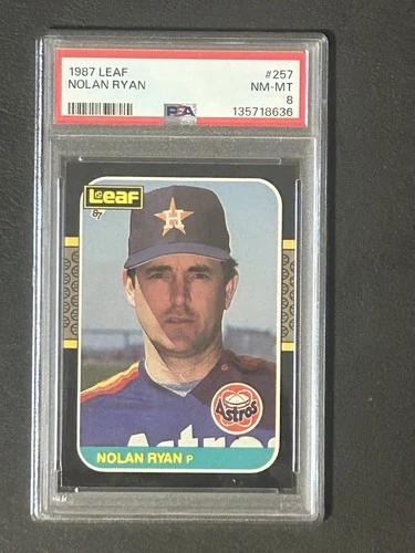1987 Leaf Canadian - Nolan Ryan #257 PSA 8 Graded Card NM-MT Baseball Card