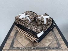Juego de toallas de baño con estampado animal guepardo leopardo Rachel Zoe 8 piezas NUEVO
