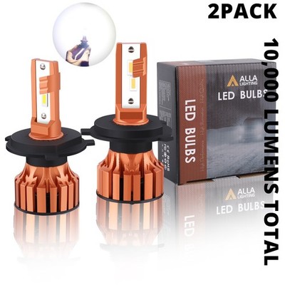 Alla Lighting LED 10000LM Slim H4 Headbulb Hi Low Dual Beam Lamp White