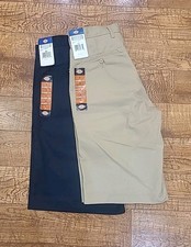 NWT Dickies Classic Fit Flat Front Men's Shorts Size 34, Khaki  Navy 11" Inseam