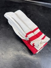 Lot of 3 Vtg Long Striped TUBE SOCKS Red Yellow Black 20'' TALL NEW NOS