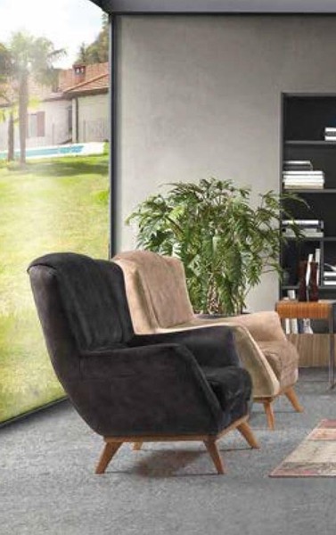 Sessel 1 Sitz Textil Lounge Luxus Polster Ohrensessel Einsitzer Design Couch-image