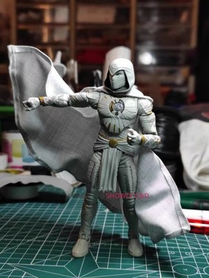 1/12 Custom Moon Knight Wired Trench Cape Cloak For 6'' ML Action Figure Body