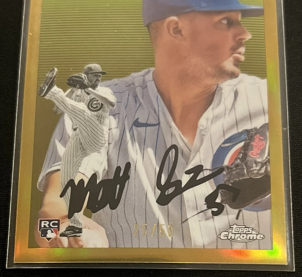 2023 Topps Chrome Platinum Matt Swarmer #29 Gold Parallel /50 Rookie RC Cubbies - Image 3 of 4