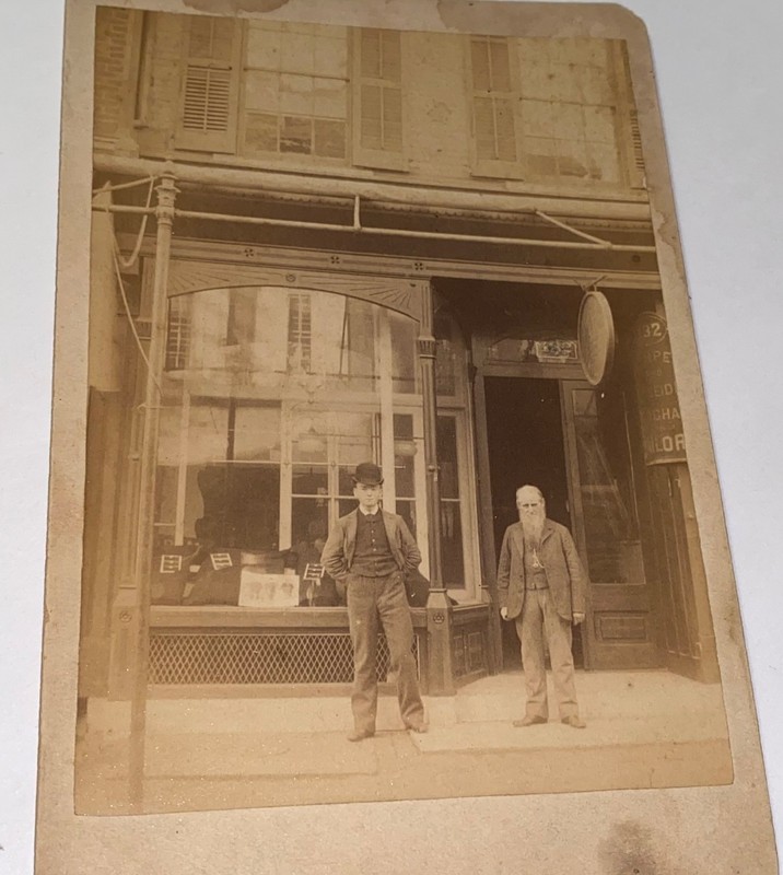 Rare Antique Victorian American Tailor Clothing Storefront Cabinet Card Photo!