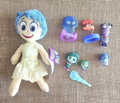 Lot Of 8 Disney Inside Out Toy Figures 1''-9'' Talking Joy Plush, Fear, Disgust