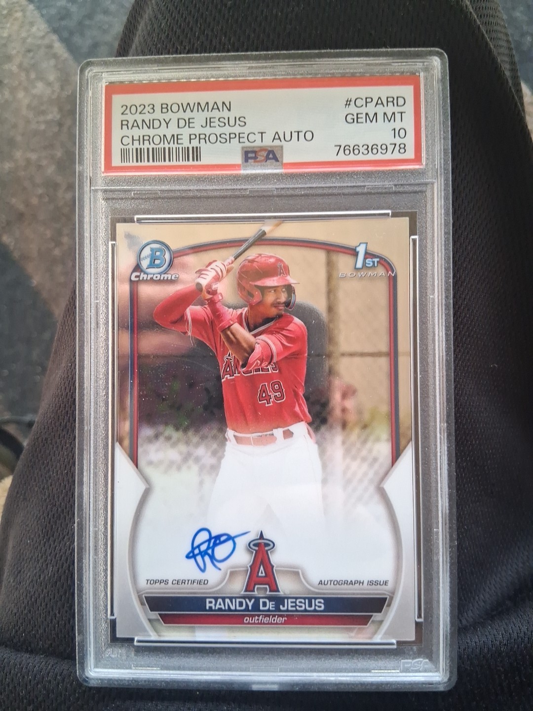 2023 Bowman - Chrome Prospect Autographs Randy De Jesus #CPA-RD (AU, RC) PSA 10