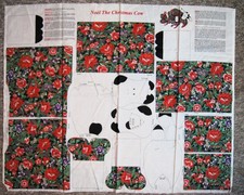 Noel the Christmas Cow Fabric Panel Cotton 1 Yard Christmas