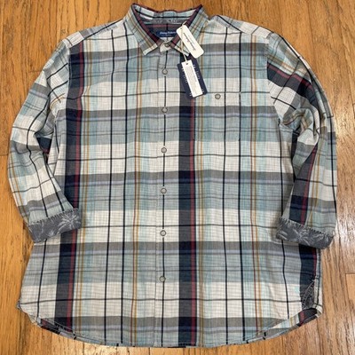 Tommy Bahama Tortola Casual Shirt Men 2XLB Big Sunwash Check Azul Mar  NEW $148
