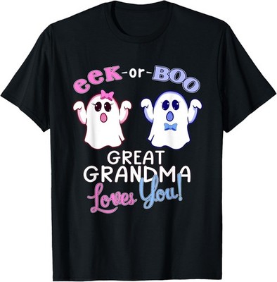Pink Or Blue Great Grandma Loves You Halloween Gender Party T-Shirt
