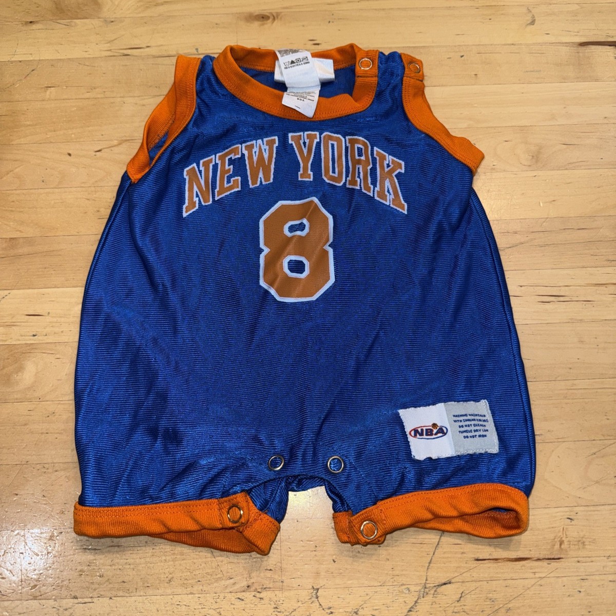 NY Knicks #8 Latrell Sprewell, NBA Onsie Baby Jersey 3/6M-vintage