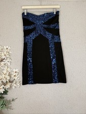Quiz Strapless Embellished Sequin Bodycon Dress UK 14