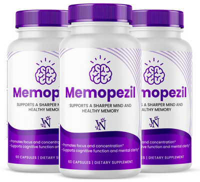 Memopezil Brain Pills, Memo Pezil for Mind & Memory 180 Capsules 3 Bottles