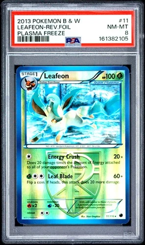 Pokemon Leafeon Reverse Holo Plasma Freeze 11/116 PSA 8