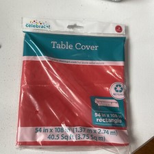 Red Plastic Table Cover 54 X 108