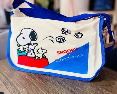 Peanuts snoopy Woodstock Cartoon canvas bag 32*20 Beige rot neu