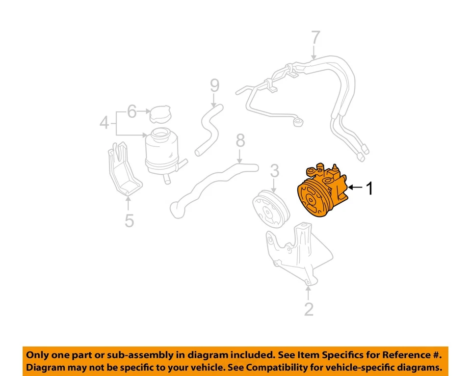 Bomba de direção hidráulica usada serve: 2003 Subaru Baja 2.5 grau A - Imagem 3 de 4