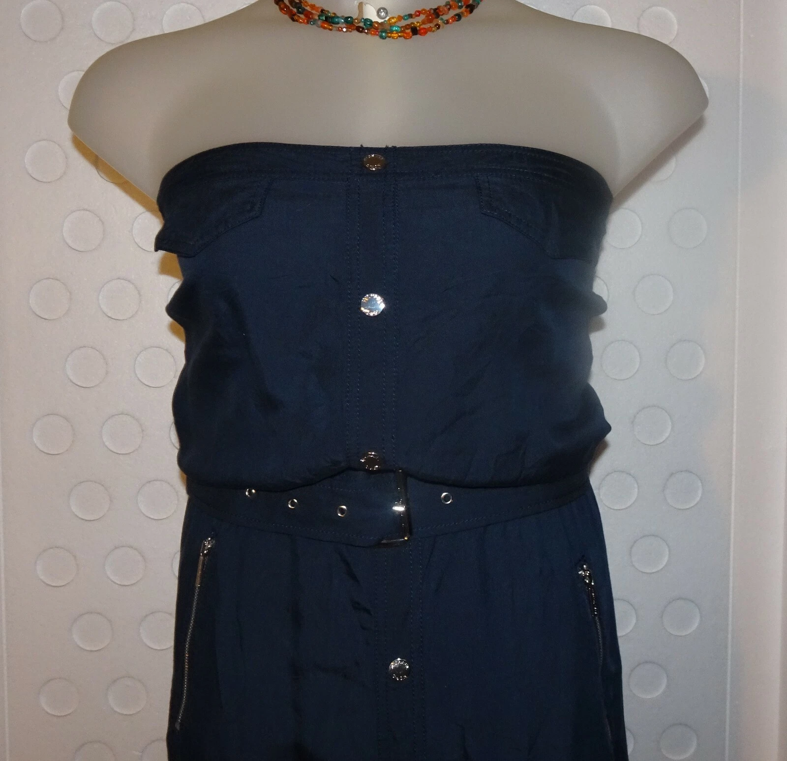 MICHAEL Michael Kors abito midi senza spalline blu navy 14