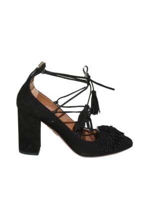 AQUAZZURA Suede Tassel Detail Pumps (SIZE 37.5)