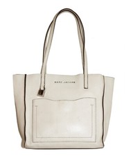 Marc Jacobs GRIND Tote Cream Leather Womens Shoulder Bag Handbag Purse