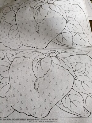 ARTEX 0721 BUNCHES OF STRAWBERRIES PLACEMATS SET 2 Picture to paint (tri chem)