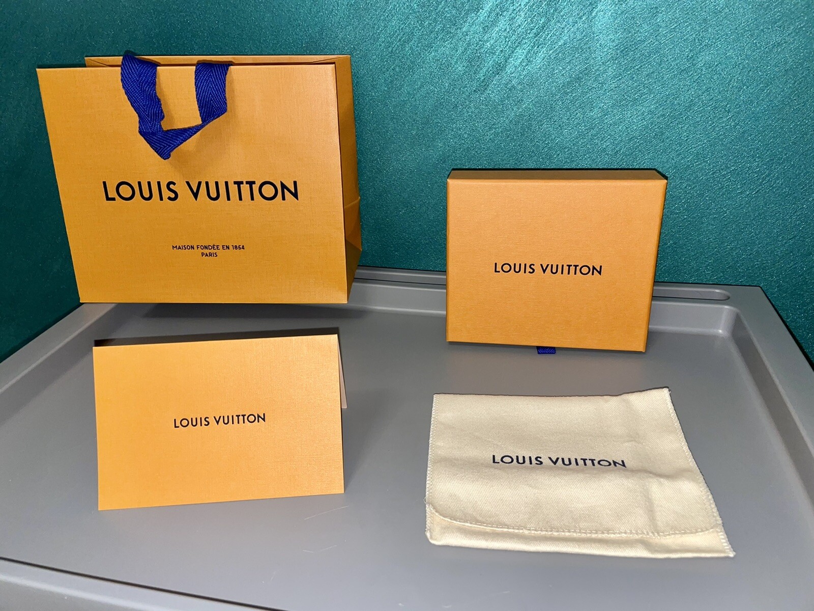 Louis Vuitton Envelope Card Holder Wallet Bag Charm W Box, Receipt, Dust  Cover