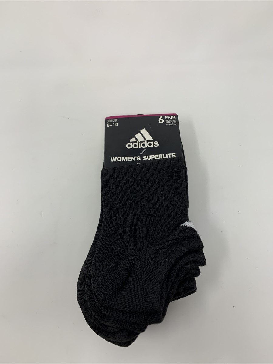Adidas Women's Pairs Aeroready Black No Show Socks Shoe size