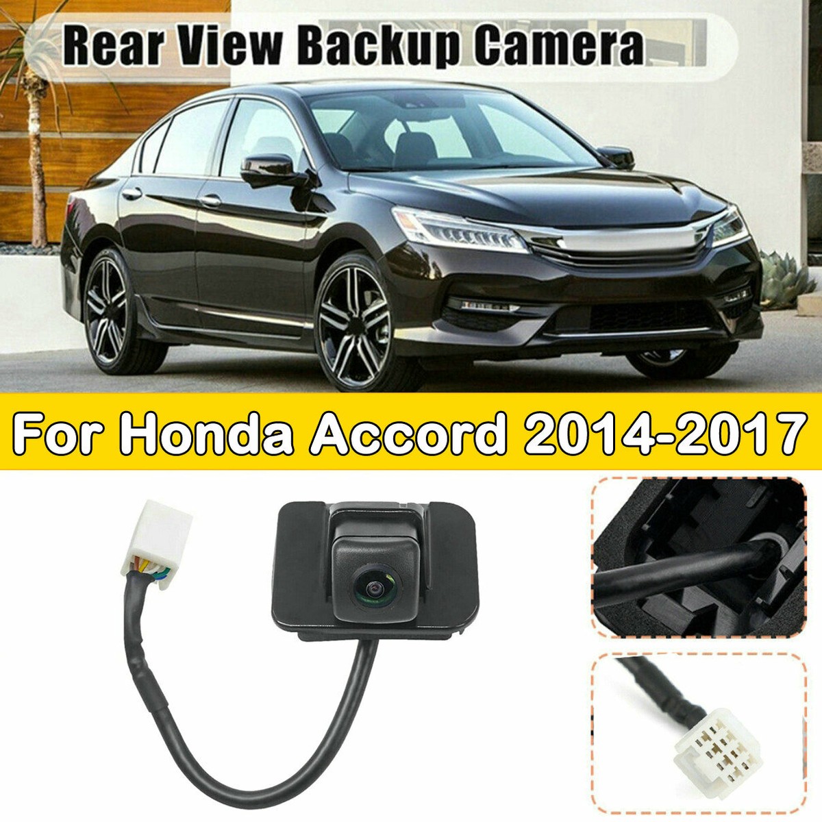 Rear View Backup Camera For 2014-2017 Honda Accord 2.4L / 3.5L – OEM 39530-T2A-A31 Replacement