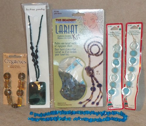 NEW Lariat Bead Kit #5146 by Beadery Craft + Lot of Stone & Glass Beads - 6 pcs