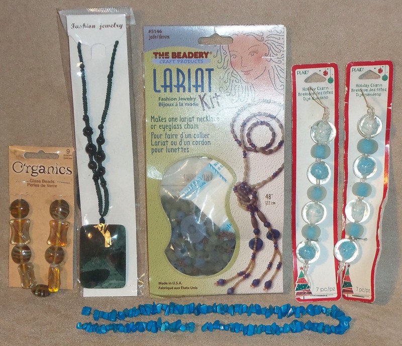 NEW Lariat Bead Kit #5146 by Beadery Craft + Lot of Stone & Glass Beads - 6 pcs