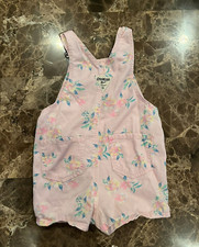 Oshkosh B'gosh Vestbak Baby Girl Vintage Bib Bubble Romper Jumper Overalls 24M