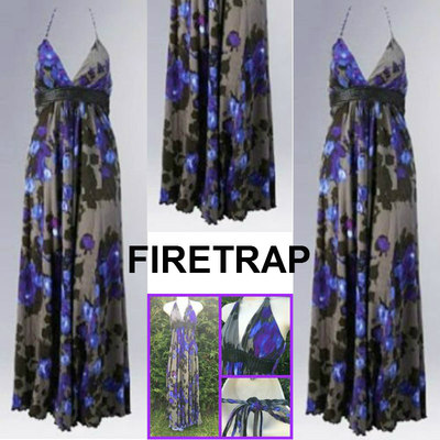 BRAND NEW FIRETRAP SUMMER BEACH~WEDDING~EVENING Halterneck MAXI DRESS Large £169