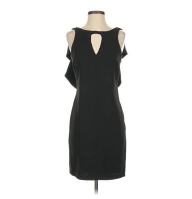 Rachel Roy Black Dress Cocktail Cut Out Gold Zipper Evening