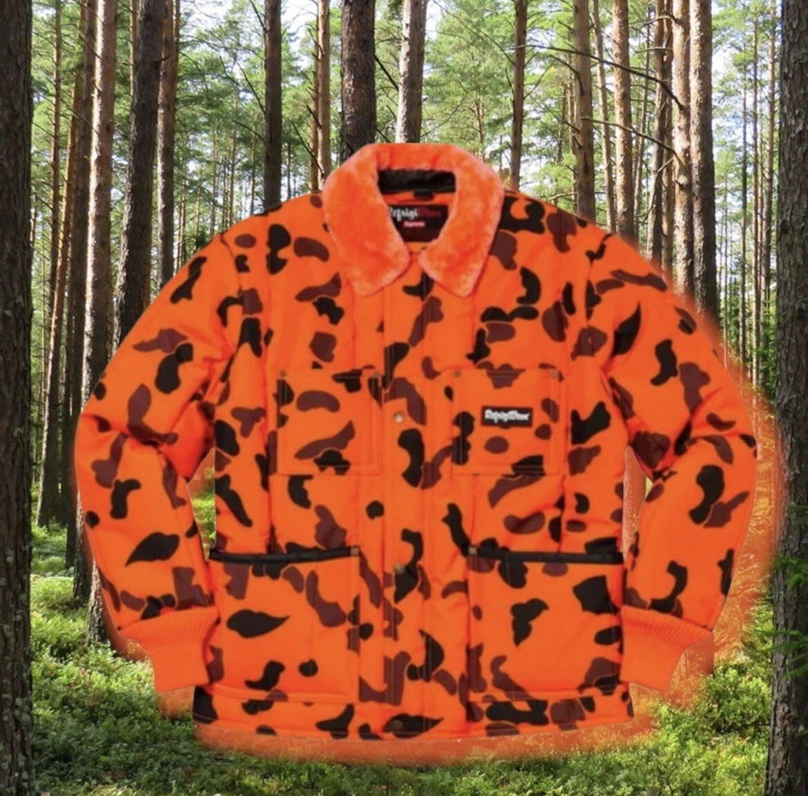 Supreme ReFridgeWear isolée orange veste camouflage taille moyenne