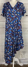 Zara Trafaluc Dress Womens Small Midi Asymmetrical Hem Floral Flowy Office Work