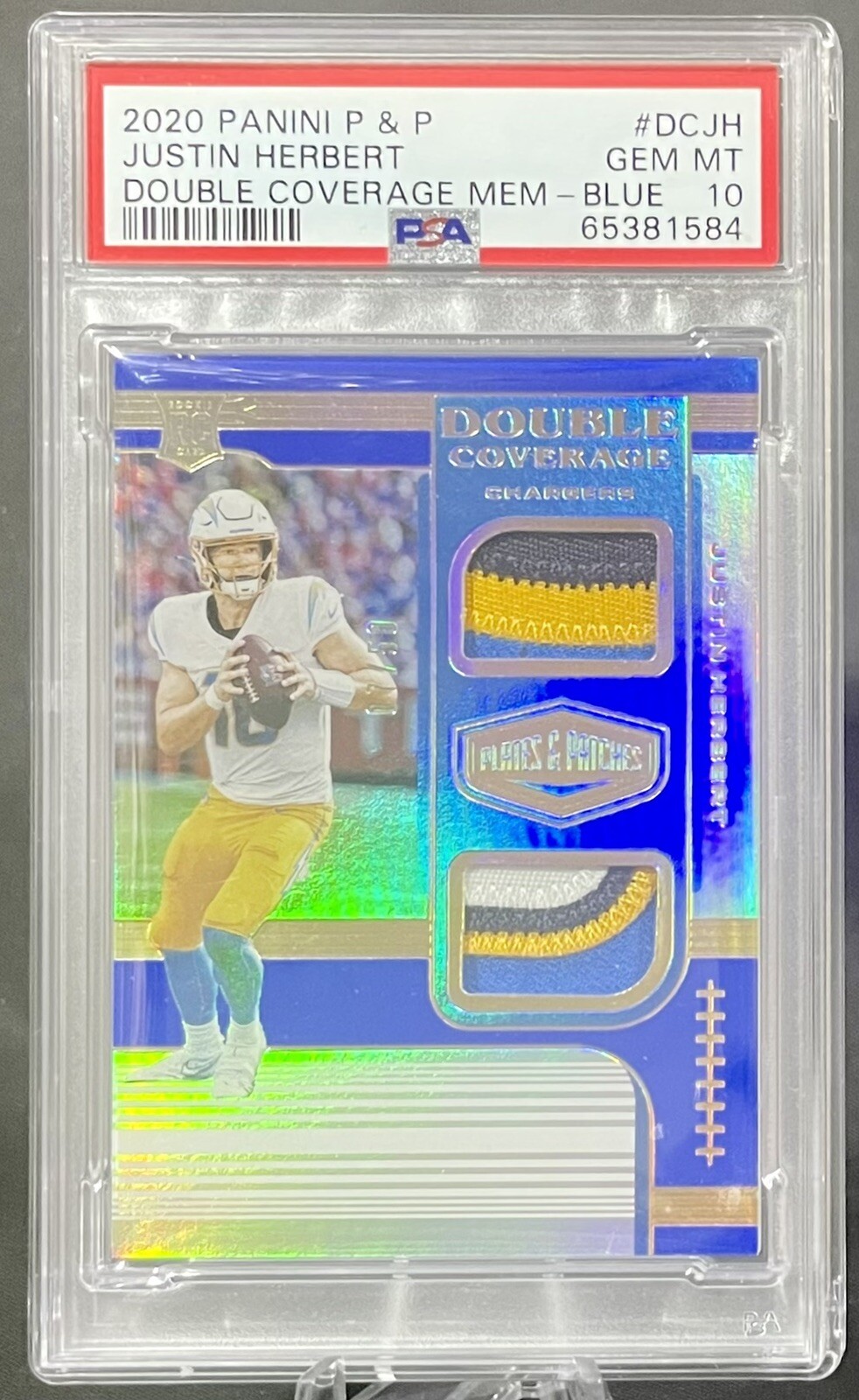 Justin Herbert Panini Plates & Patches Double Coverage Memorabilia #DCJH Base