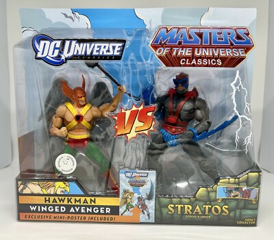 DC Universe vs Masters Of The Universe Classics  HAWKMAN vs STRATOS Mattel 2010