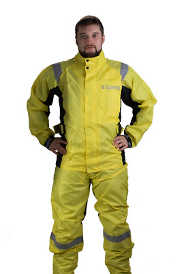Premium Motorrad Rainsuit / Regenanzug Jacke und Hosen mit Membran STARKS  Gelb