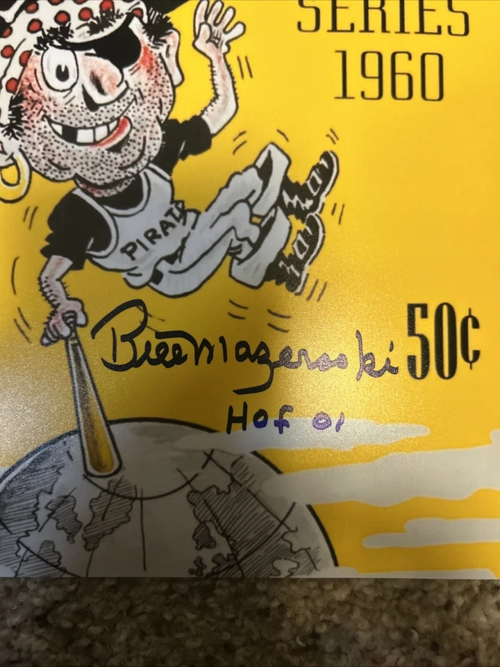 BILL MAZEROSKI Signed  Pittsburgh Pirates 1960 World Series Game Program Cover - Image 2 of 2