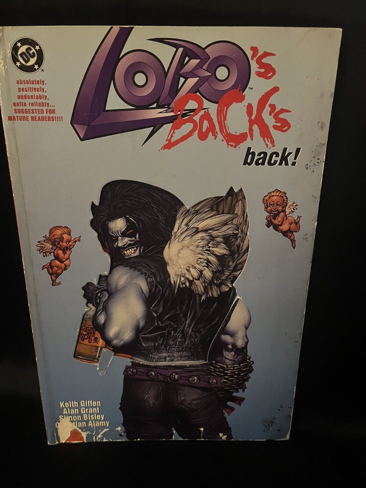 DC COMICS LOBO'S Back's BACK Softcover TPB Giffen Bisley 1st Print Die-Cut Cover