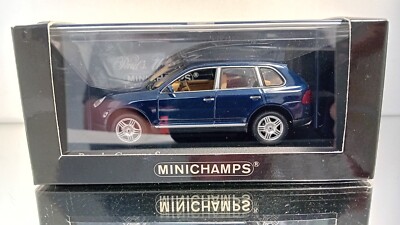 Modèle Miniature Minichamps Porsche Cayenne S 2009 Bleu 1/43 - Métal, Occasion Très Bon état