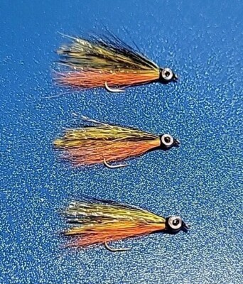 3 x BARBED PERCH RUDD FRY FLY SMALL FISH IMMITATION. Size 10 Trout fly fishing.
